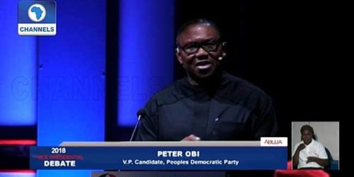 #2019Debate: Atiku’s VP Peter Obi got two facts wrong